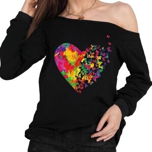 Hearts xl  off the shoulder black shirt